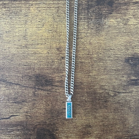 Like new Gucci Enamel pendant and sterling silver chain. Adjustable length. - Picture 2 of 5